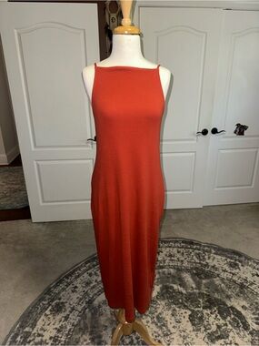 Old Navy Rust-Orange Sleeveless Midi Dress